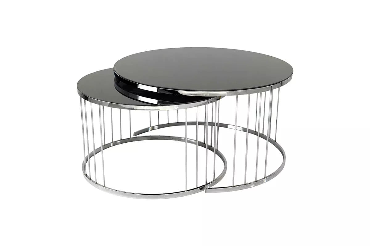 Cubuklu Coffee Table Set Crome - Ider Furniture