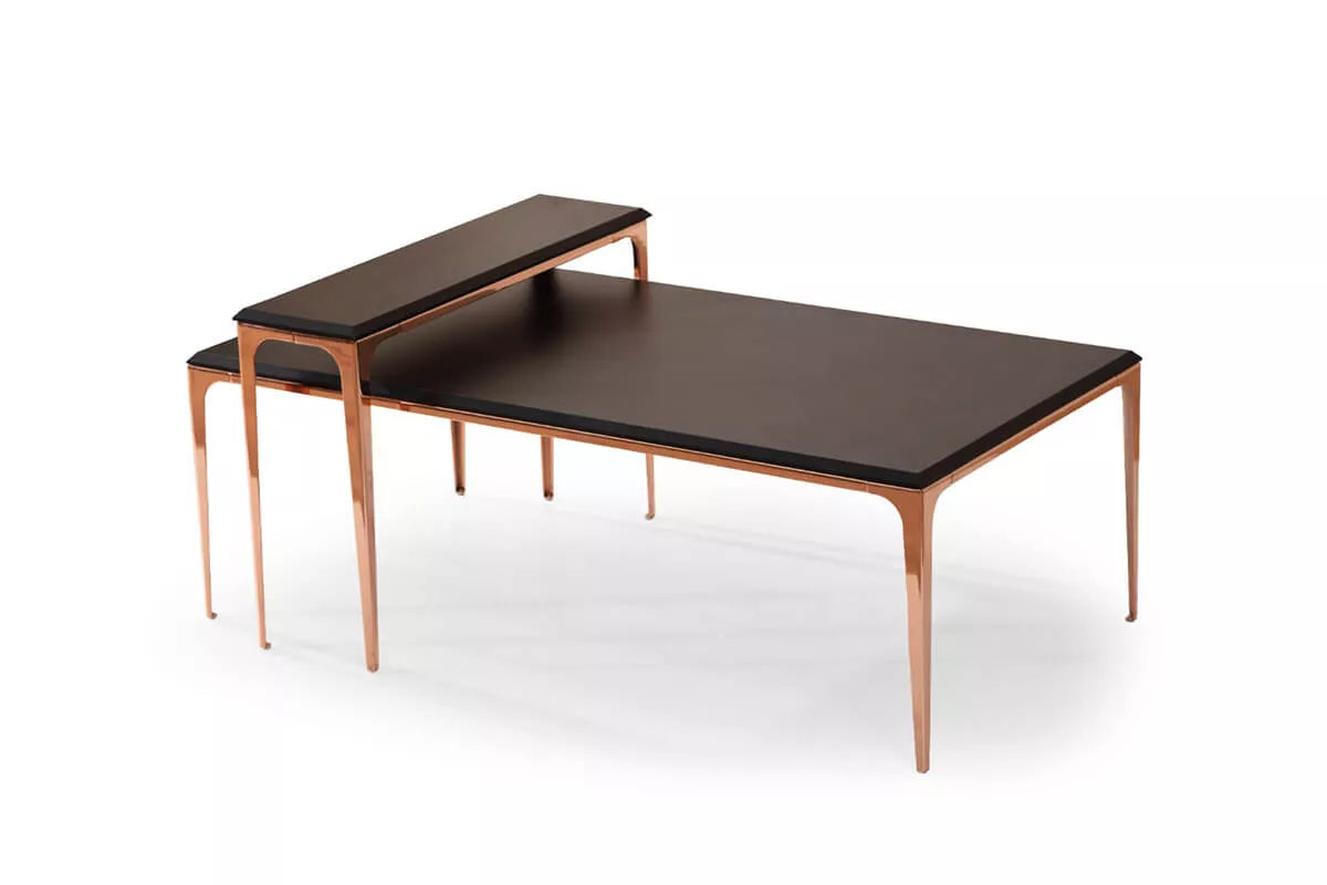 Santos Coffee Table Black With Bronze Legs - Ider Furniture