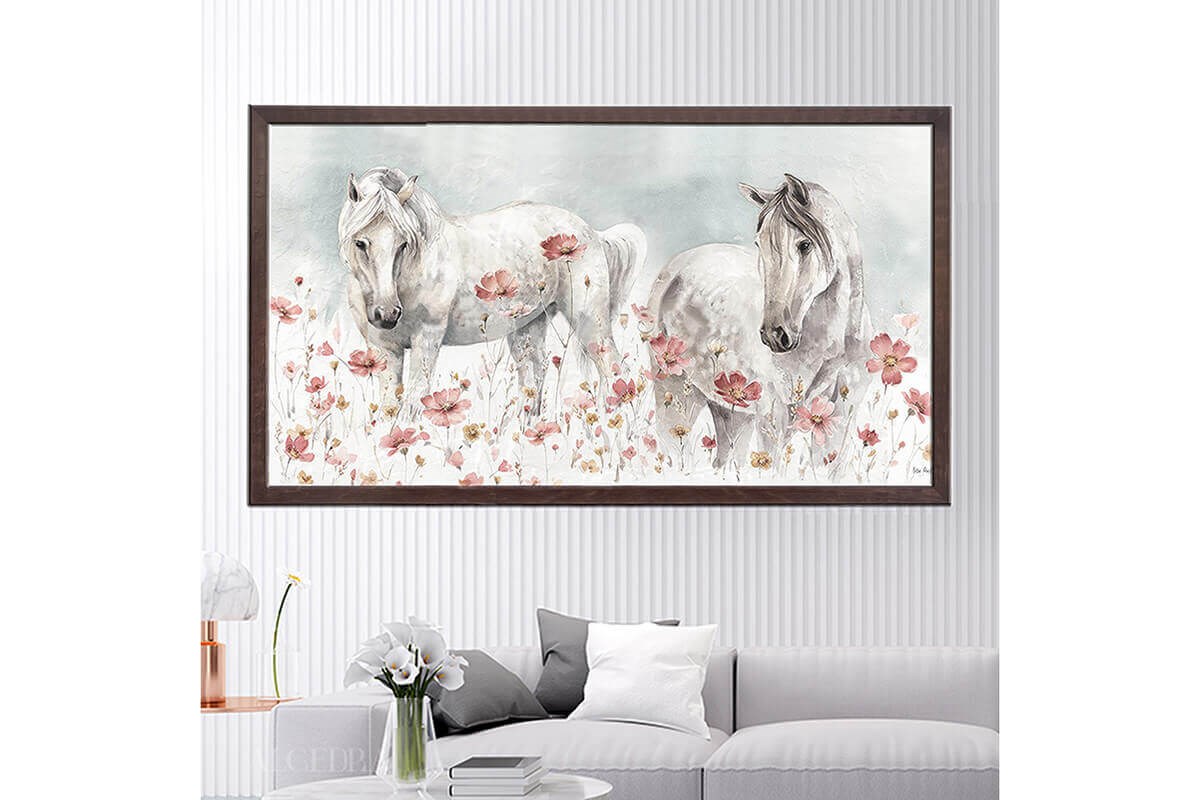 Wooden Frame Oil Painting Textured Painting White love 120X65 - Ider Furniture