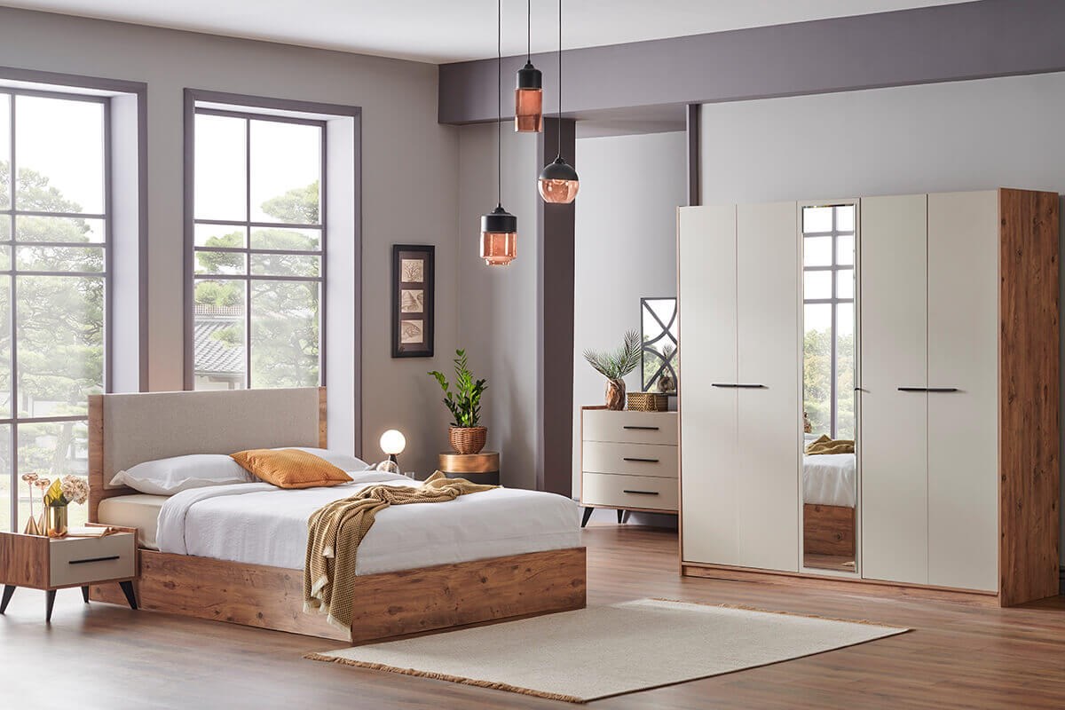 Misis Bedroom Set with 5 Doors Wardrobe - Ider Furniture