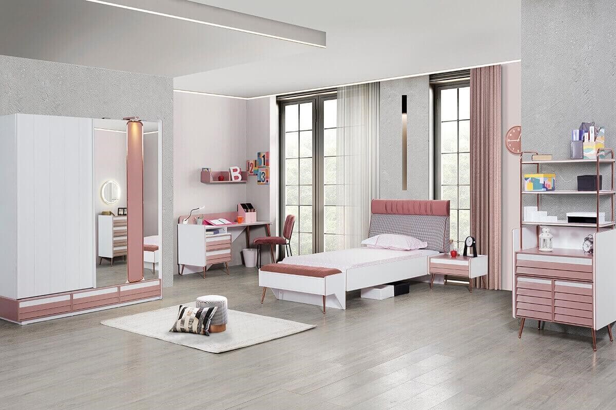 Rose Sliding Wardrobe Teen Room Set - Ider Furniture