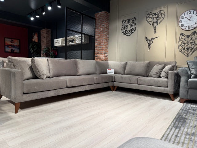 Silver Corner Sofa (Clearance)