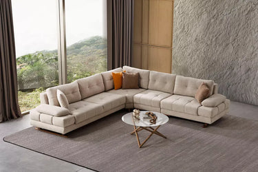Akasya Corner Sofa - Bouclé & Cotton Blend - Ider Furniture London - View 2