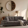 Akasya 3 Seater Sofa Bed Grey - Single Size Sofa Bed - Grey - Wooden Legs - Ider Furniture London