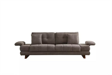 Akasya 3 Seater Sofa Bed Grey - Single Size Sofa Bed - Grey - Wooden Legs - Ider Furniture London - View 2