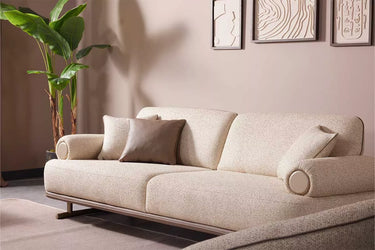 Alex 3 Seater Sofa - 3 Seater Sofa - Cotton Blend - Wooden Legs - Ider Furniture London - View 2
