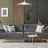 Alinda 3 Seater Grey - 3 Seater Sofa - Grey - Linen - Wooden Legs - Ider Furniture London