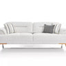 Alinda 3 Seater Cream - 3 Seater Sofa - Cream - Linen - Wooden Legs - Ider Furniture London