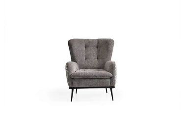Anka Armchair - Armchair - Bouclé & Cotton Blend. - Metal Legs - Ider Furniture London - View 2