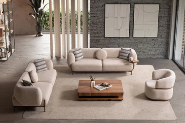Aspendos Sofa Set - Sofa Set - Bouclé & Cotton Blend - Ider Furniture London - View 2