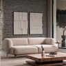 Aspendos 3 Seater with Side Table - 3 Seater Sofa - Cotton Blend - Brass Legs - Ider Furniture London