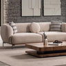Aspendos 3 Seater Sofa - 3 Seater Sofa - Cotton Blend - Brass Legs - Ider Furniture London