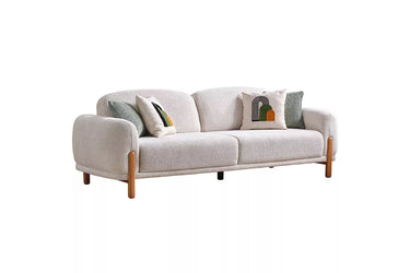 Begonvil 3 Seater Green - 3 Seater Sofa - Green - Linen - Wooden Legs - Ider Furniture London - View 7