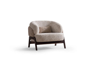 Charme Armchair - Armchair - Bouclé & Cotton Blend - Wooden Legs - Ider Furniture London - View 2