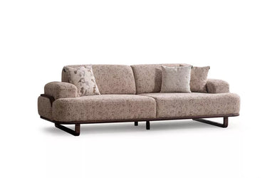 Charme 3 Seater Sofa- Beige - 3 Seater Sofa - Beige - Cotton Blend - Wooden Legs - Ider Furniture London - View 2