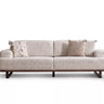 Charme 3 Seater Sofa - Cream - 3 Seater Sofa - Cream - Cotton Blend - Wooden Legs - Ider Furniture London