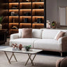 Chloe 3 Seater Sofa - 3 Seater Sofa - Cotton Blend - Chrome / Gold Legs - Ider Furniture London
