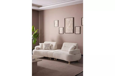 Clara 4 Seater Sofa - 4 Seater Sofa - Cotton Blend - Metal Legs - Ider Furniture London - View 2