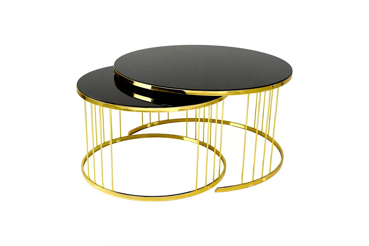 Cubuklu Coffee Table Set Gold - Ider Furniture