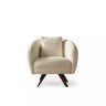 Defne Armchair - Armchair - Bouclé & Cotton Blend - Wooden Legs - Ider Furniture London