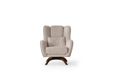 Dora Armchair - Armchair - Bouclé & Cotton Blend - Wooden Legs - Ider Furniture London - View 2