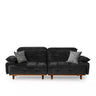 Dora 3 Seater Anthracite Sofa - 3 Seater Sofa - Anthracite - Cotton Blend - Wooden Legs - Ider Furniture London