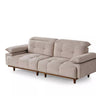 Dora 3 Seater Crem Sofa - 3 Seater Sofa - Cotton Blend - Wooden Legs - Ider Furniture London