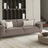Flora 3 Seater Sofa Bed - Beige - Single Size Sofa Bed - Beige - Cotton Blend - Wooden Legs - Ider Furniture London