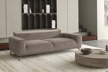 Flora 3 Seater Sofa Bed - Beige - Single Size Sofa Bed - Beige - Cotton Blend - Wooden Legs - Ider Furniture London - View 2