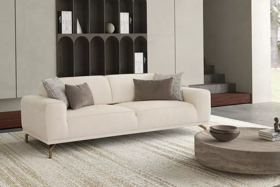 Flora 3 Seater Sofa Bed - Cream