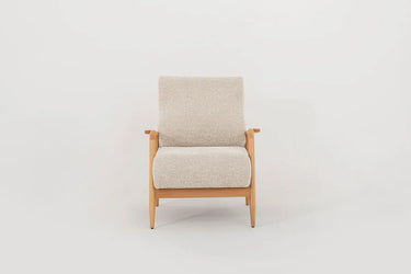 Fora Armchair - Armchair - Bouclé & Cotton Blend - Wooden Legs - Ider Furniture London - View 2