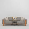 Fora 3 Seater Sofa Grey - 3 Seater Sofa - Grey - Cotton Blend - Wooden Legs - Ider Furniture London