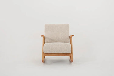 Fora Rocking Armchair - Armchair - Bouclé & Cotton Blend - Wooden Legs - Ider Furniture London - View 2