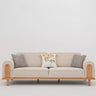 Fora 3 Seater Sofa Cream - 3 Seater Sofa - Cream - Cotton Blend - Wooden Legs - Ider Furniture London