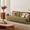 Frezya 3 Seater Green - 3 Seater Sofa - Green - Wooden Legs - Ider Furniture London
