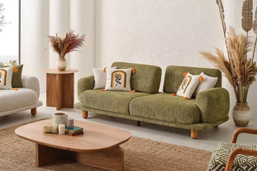 Frezya 3 Seater Green - 3 Seater Sofa - Green - Wooden Legs - Ider Furniture London - View 2