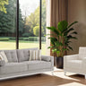 Inci 3 Seater Sofa - 3 Seater Sofa - Cotton Blend - Wooden Legs - Ider Furniture London