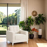 Inci Armchair - Armchair - Bouclé & Cotton Blend - Wooden Legs - Ider Furniture London