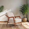 Kapadokya Armchair - Armchair - Bouclé & Cotton Blend - Wooden Legs - Ider Furniture London