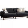 Kugu 3 Seater Sofa Grey - 3 Seater Sofa - Grey - Wooden Legs - Ider Furniture London