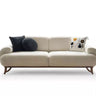 Kugu 3 Seater Sofa Cream - 3 Seater Sofa - Cream - Wooden Legs - Ider Furniture London