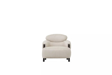 Linda Armchair - Armchair - Bouclé & Cotton Blend - Wooden Legs - Ider Furniture London
