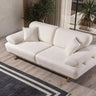 Loft 3 Seater Sofa Cream - 3 Seater Sofa - Cream - Cotton Blend - Wooden Legs - Ider Furniture London