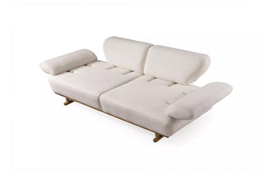 Loft 3 Seater Sofa Cream - 3 Seater Sofa - Cream - Cotton Blend - Wooden Legs - Ider Furniture London - View 2