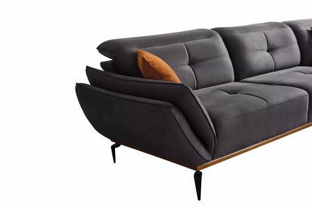 Luna Corner Sofa - Anthracite - Ider Furniture