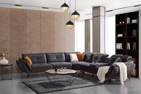 Luna Corner Sofa - Anthracite - Ider Furniture
