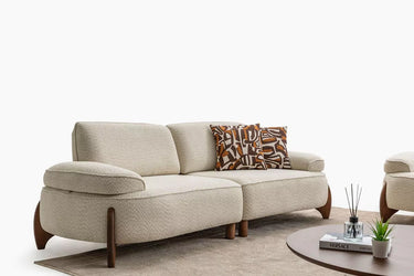 Lupe 3 Seater - 3 Seater Sofa - Linen - Wooden Legs - Ider Furniture London - View 2