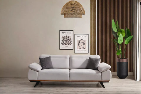 Nice 3 Seater Sofa Cream - Ider Furniture