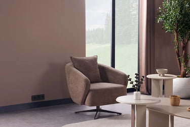 Nota Armchair - Armchair - Bouclé & Cotton Blend - Brass Legs - Ider Furniture London - View 2