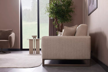 Nota 3 Seater Sofa - 3 Seater Sofa - Cotton Blend - Brass Legs - Ider Furniture London - View 2